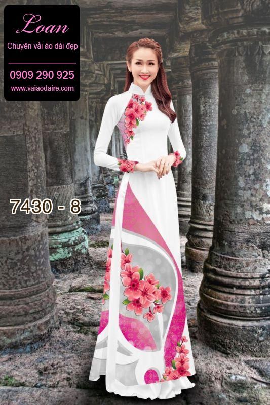 Vải áo dài hoa 3D