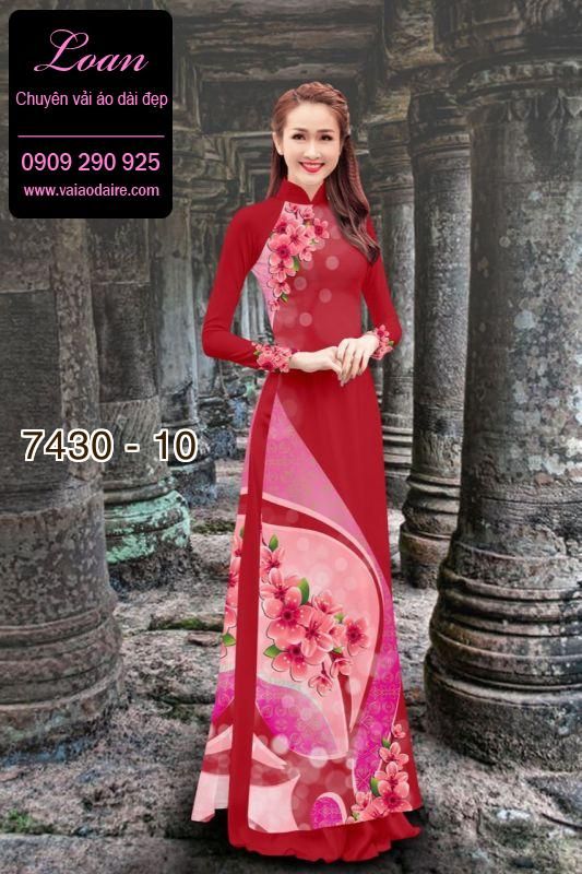 Vải áo dài hoa 3D