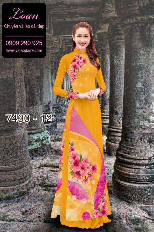Vải áo dài hoa 3D