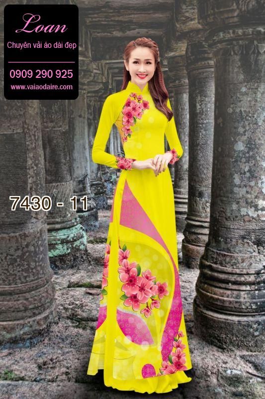 Vải áo dài hoa 3D