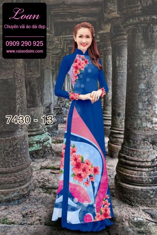 Vải áo dài hoa 3D