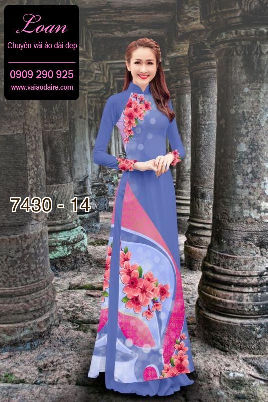 Vải áo dài hoa 3D