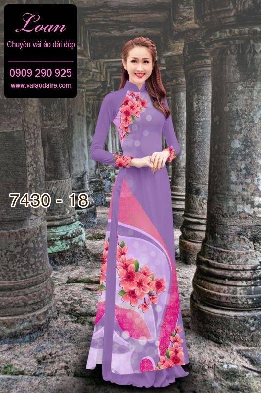 Vải áo dài hoa 3D