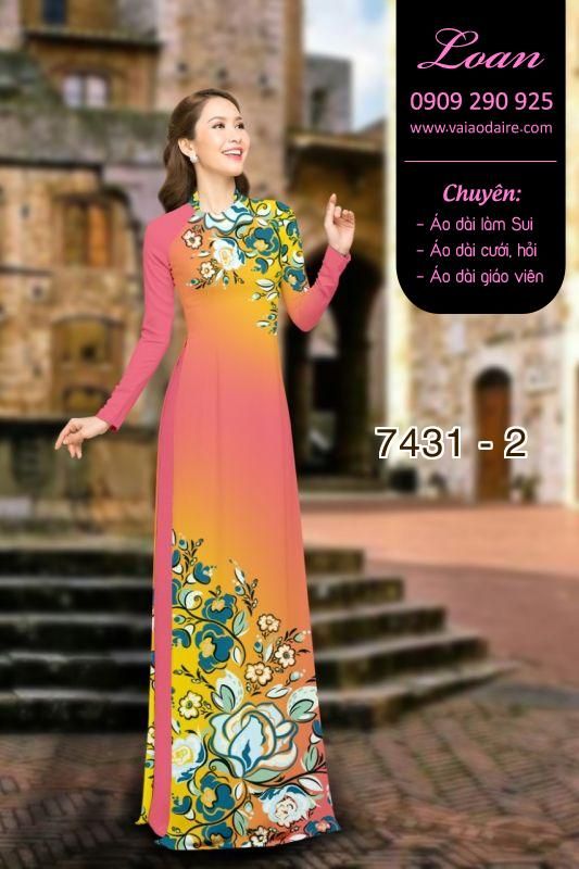 Vải áo dài hoa 3D