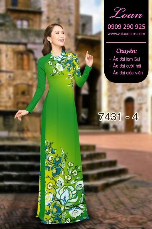 Vải áo dài hoa 3D