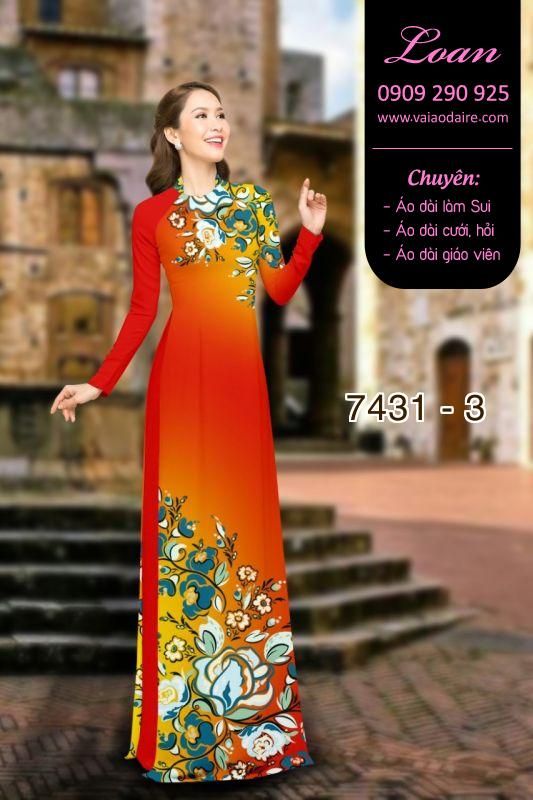Vải áo dài hoa 3D