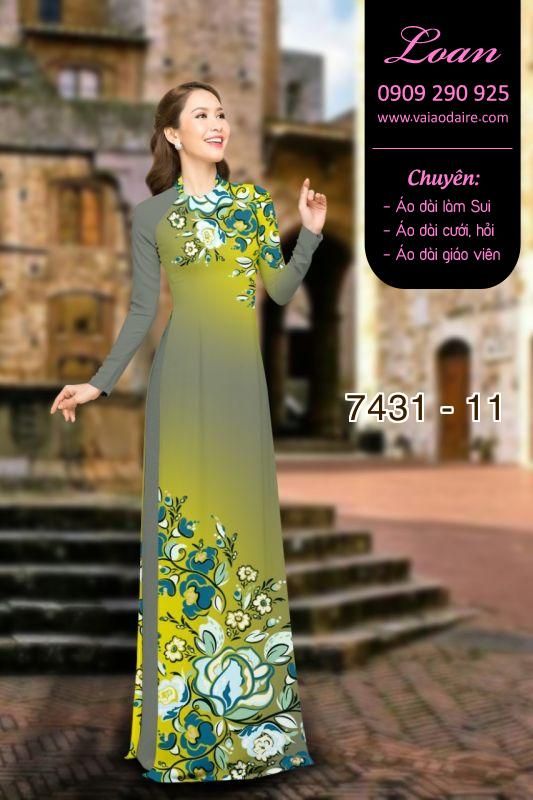 Vải áo dài hoa 3D