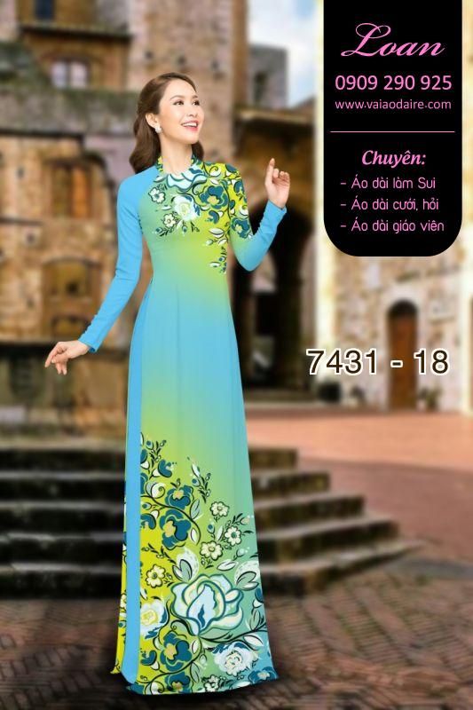 Vải áo dài hoa 3D