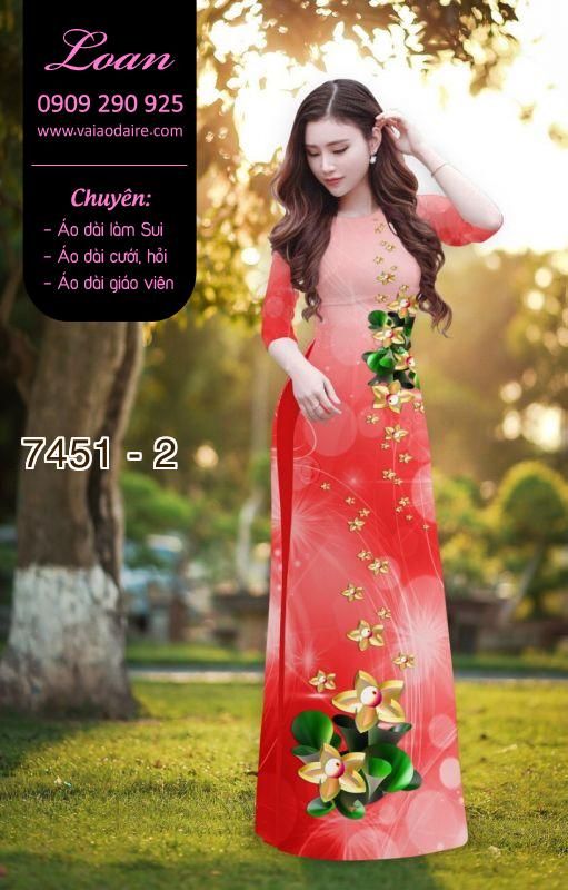 Vải áo dài hoa 3D