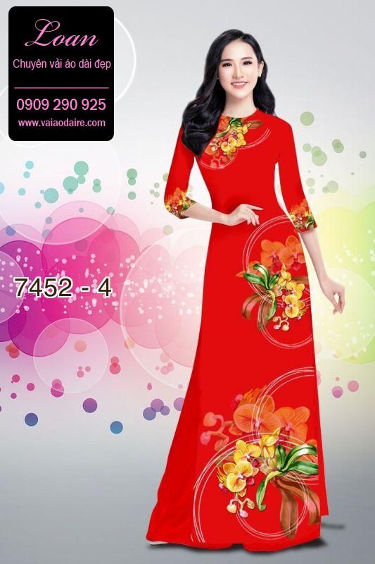 Vải áo dài hoa 3D Vải áo dài hoa 3D