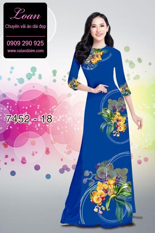 Vải áo dài hoa 3D Vải áo dài hoa 3D