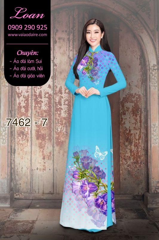 Vải áo dài hoa Sen3D