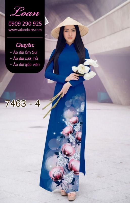 Vải áo dài hoa 3D