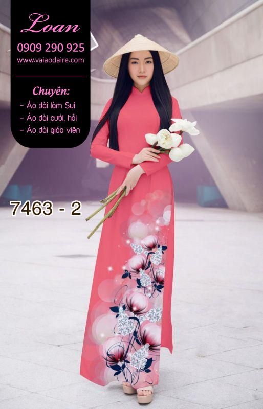 Vải áo dài hoa 3D