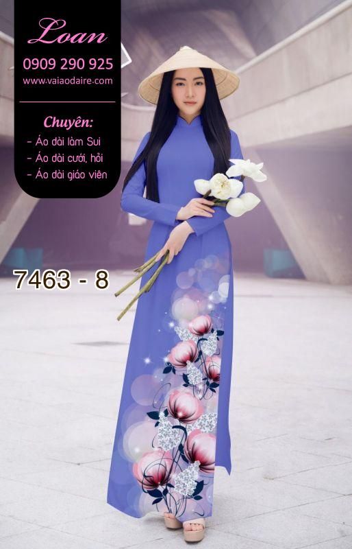 Vải áo dài hoa 3D
