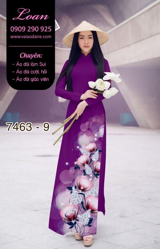 Vải áo dài hoa 3D