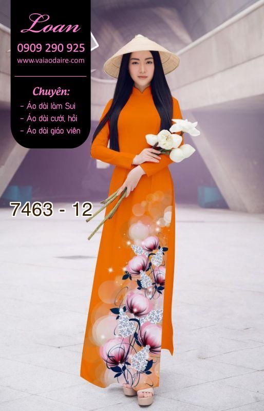 Vải áo dài hoa 3D