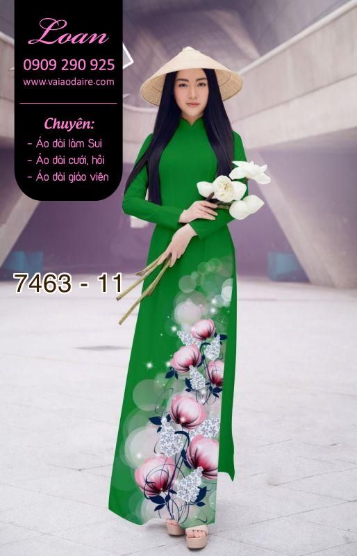 Vải áo dài hoa 3D
