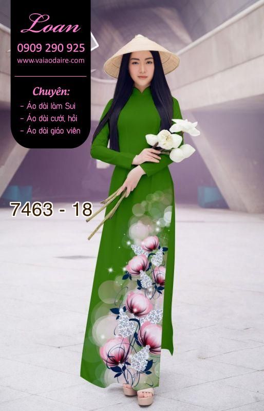 Vải áo dài hoa 3D