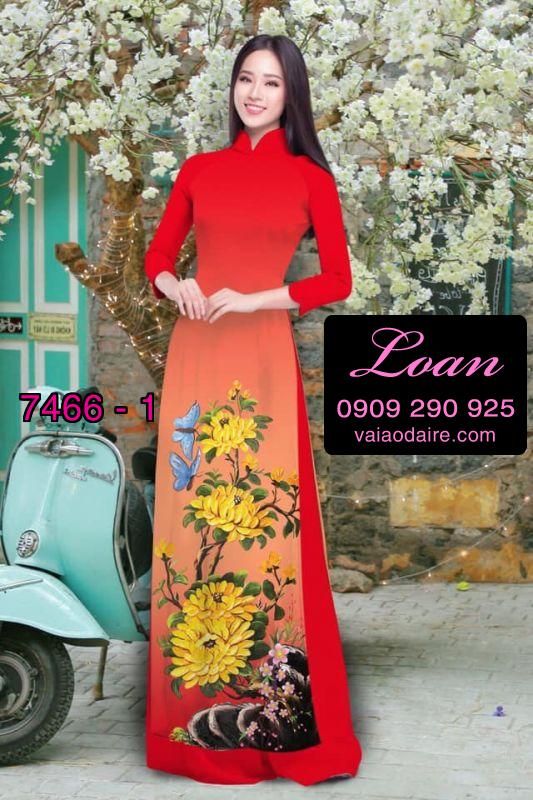 Vải áo dài hoa 3D