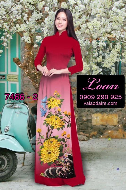 Vải áo dài hoa 3D