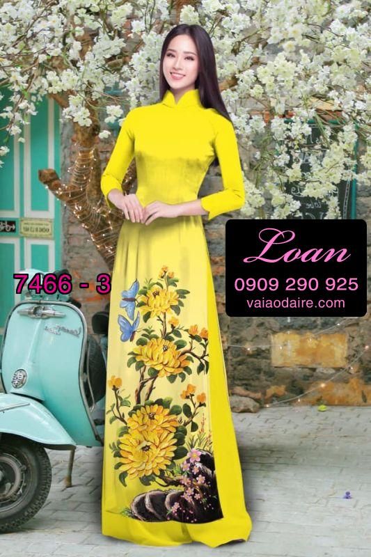 Vải áo dài hoa 3D