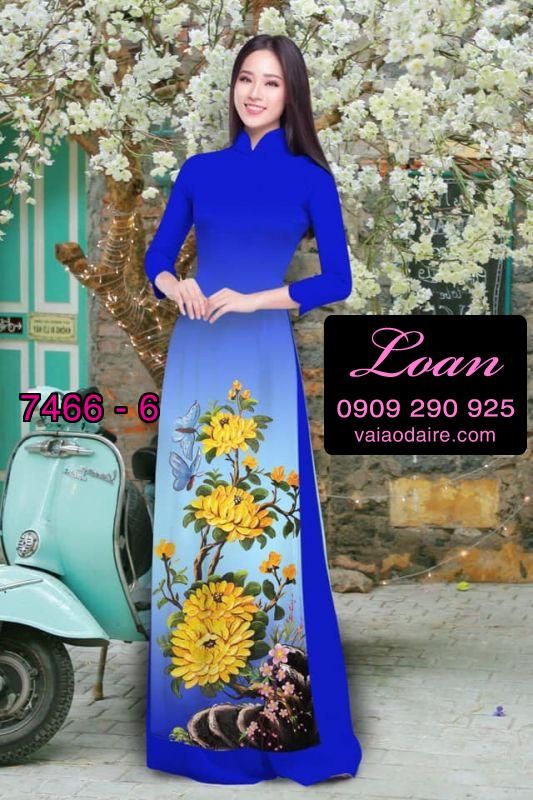 Vải áo dài hoa 3D