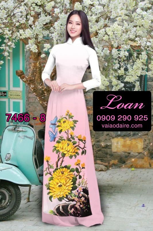 Vải áo dài hoa 3D