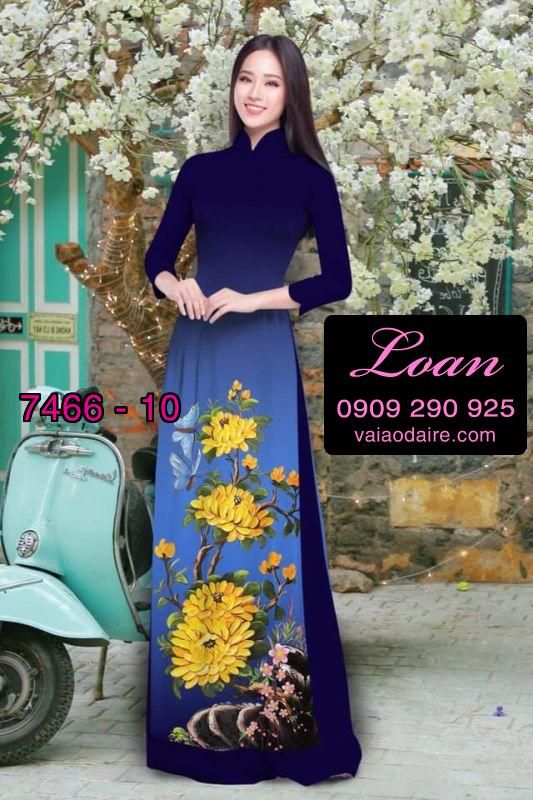 Vải áo dài hoa 3D