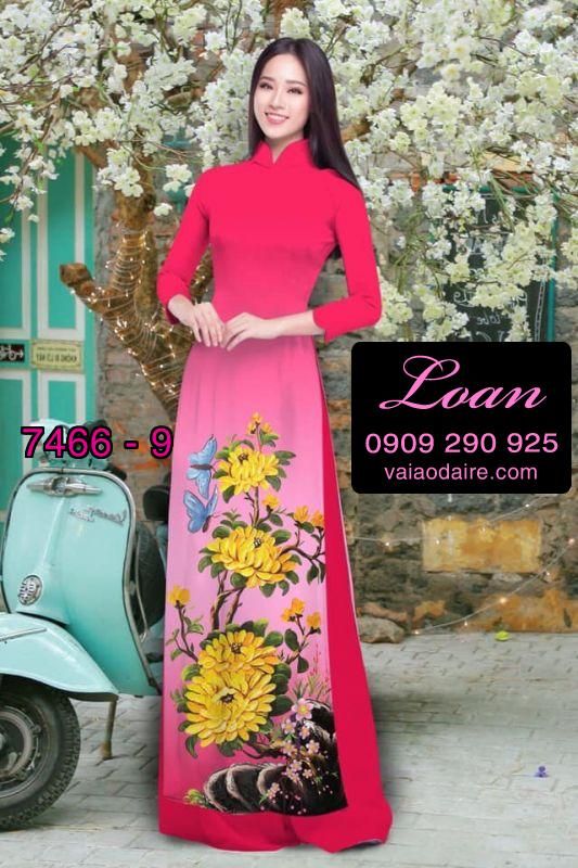 Vải áo dài hoa 3D