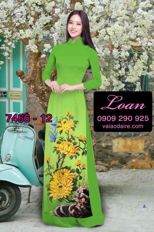 Vải áo dài hoa 3D
