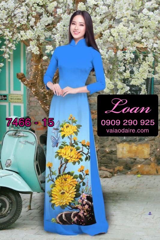 Vải áo dài hoa 3D