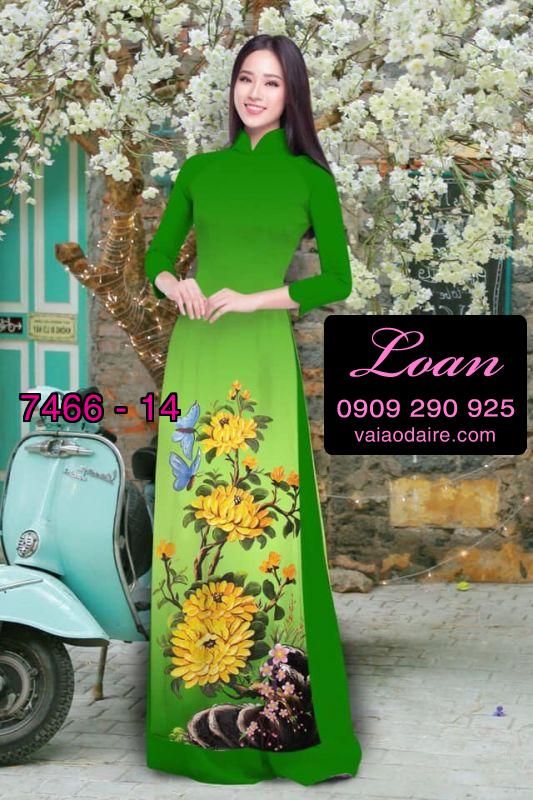 Vải áo dài hoa 3D
