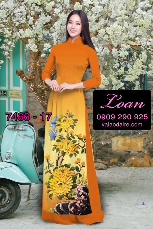 Vải áo dài hoa 3D
