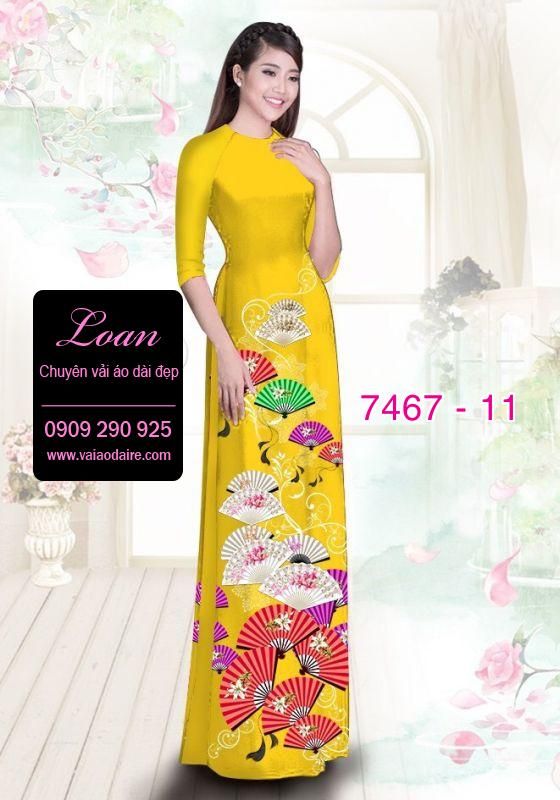 Vải áo dài hình cánh quạt