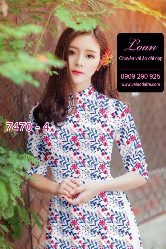 Vải áo dài hoa nhí