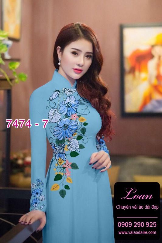 Vải áo dài hoa dây