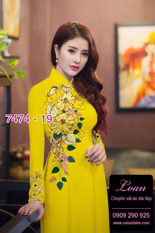 Vải áo dài hoa dây