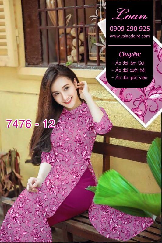 Vải áo dài hoa nhí Vải áo dài hoa nhí