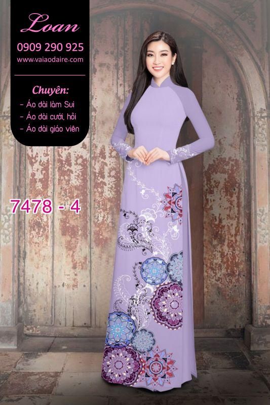 Vải áo dài hoa 3D