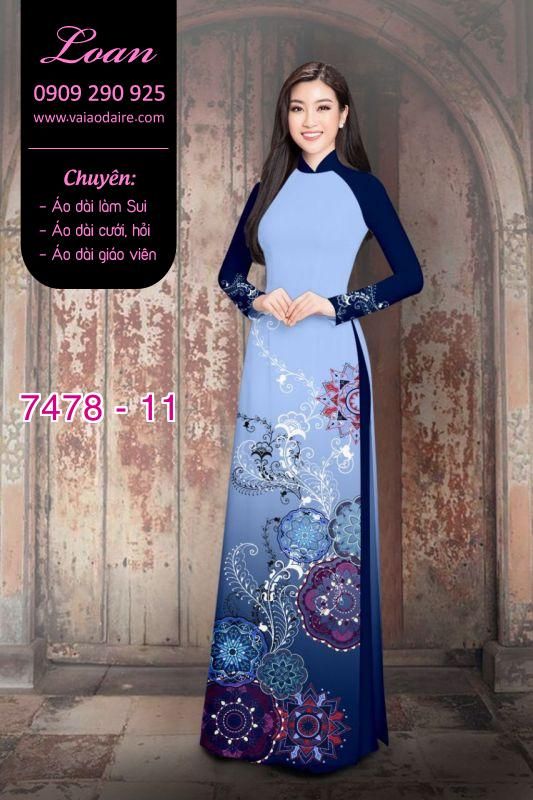 Vải áo dài hoa 3D
