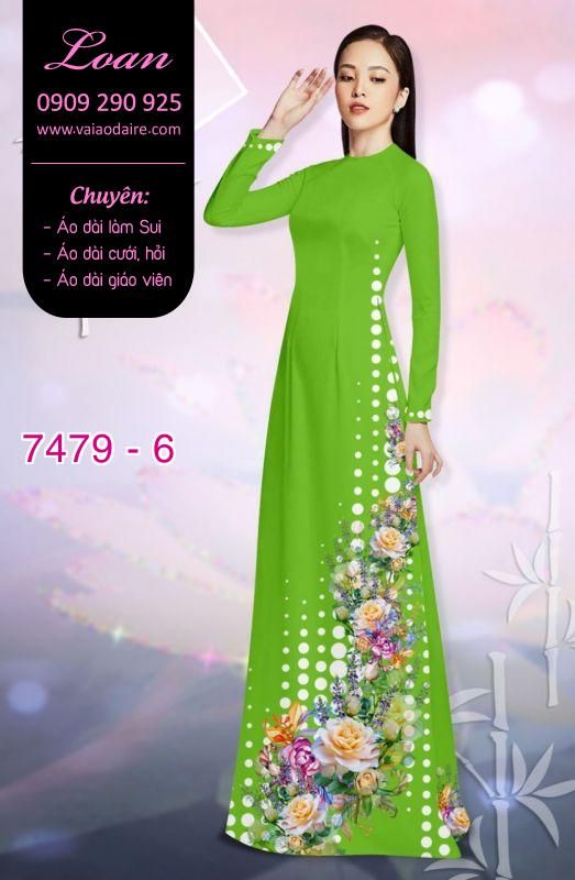 Vải áo dài hoa 3D