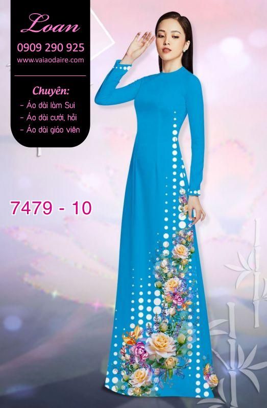 Vải áo dài hoa 3D