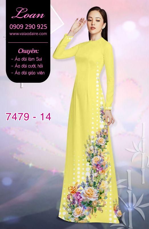 Vải áo dài hoa 3D