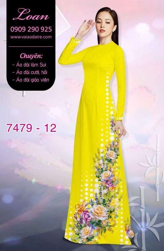 Vải áo dài hoa 3D