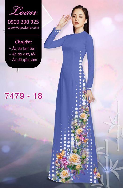 Vải áo dài hoa 3D