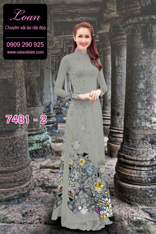 Vải áo dài hoa 3D