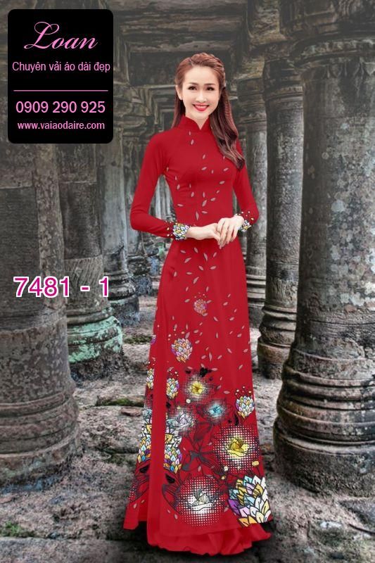 Vải áo dài hoa 3D