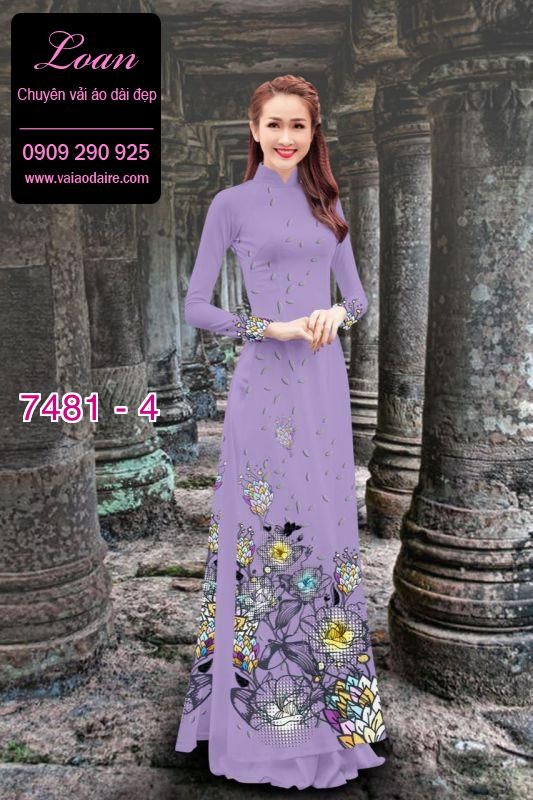 Vải áo dài hoa 3D
