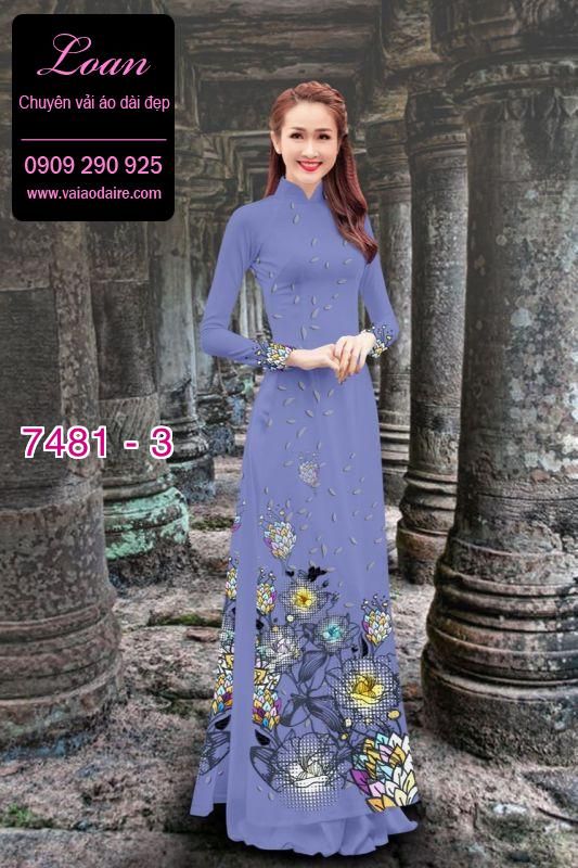 Vải áo dài hoa 3D